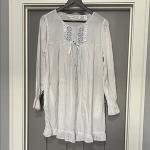 Vintage Victoria’s Secret Nightgown Lace & Ribbon Bodice Size L 100% Cotton